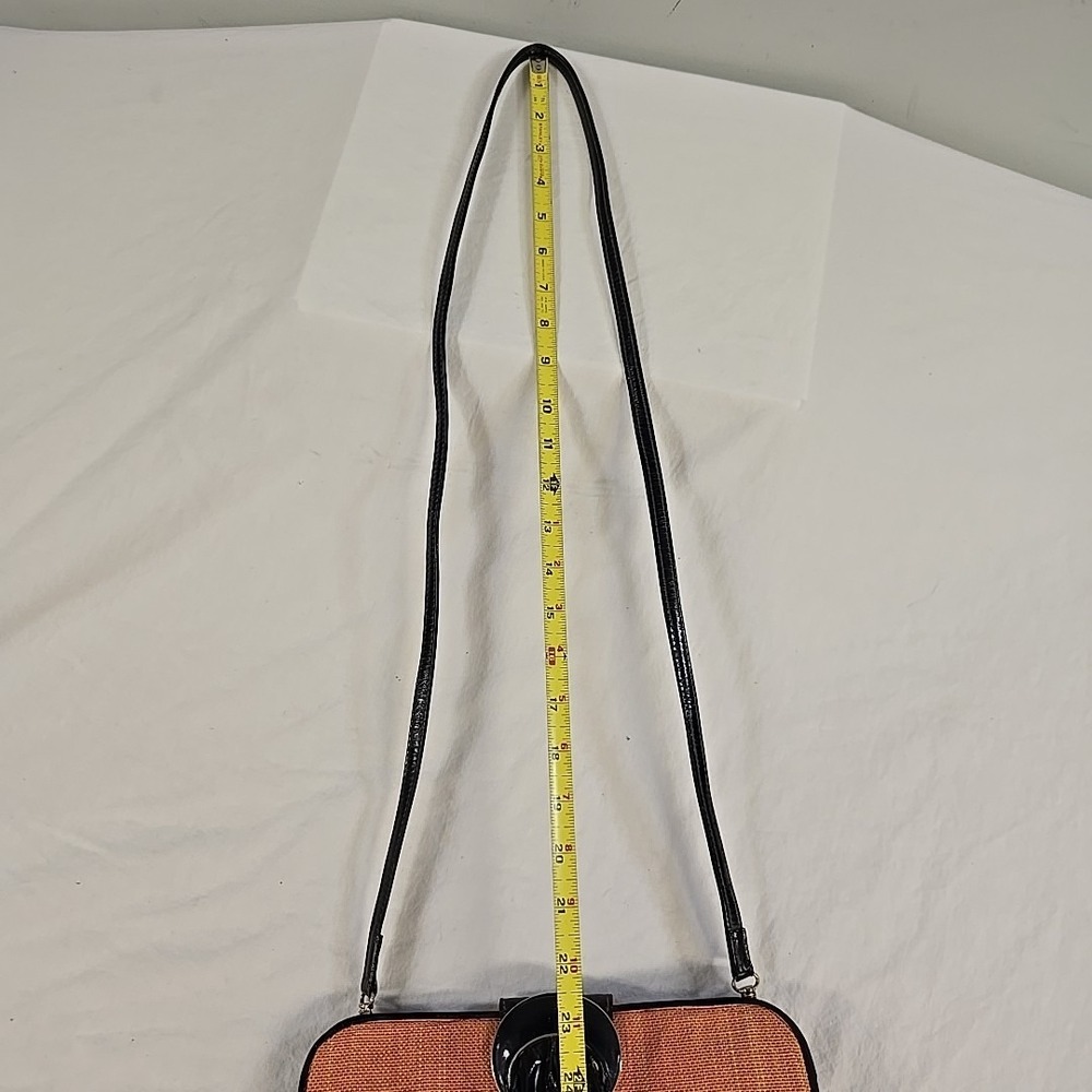 VALENTINO Garavani Vintage Pink Black Canvas Patent Leather Shoulder Bag - Picture 15 of 15